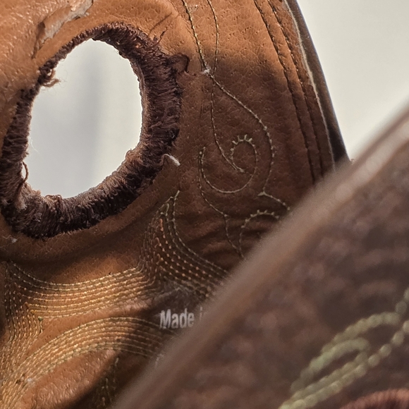 Justin Stampede Western Leather Cowboy Boots Style 2523 Men's Size 8.5D - Picture 10 of 13